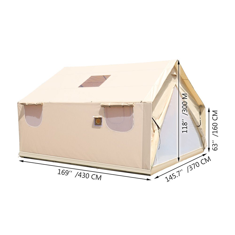 Premium Canvas Frame Fire Water Camping Wall Hunting Tent, 12x14'