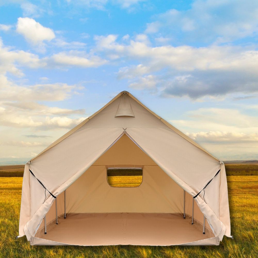 Premium Canvas Frame Fire Water Camping Wall Hunting Tent, 12x14'