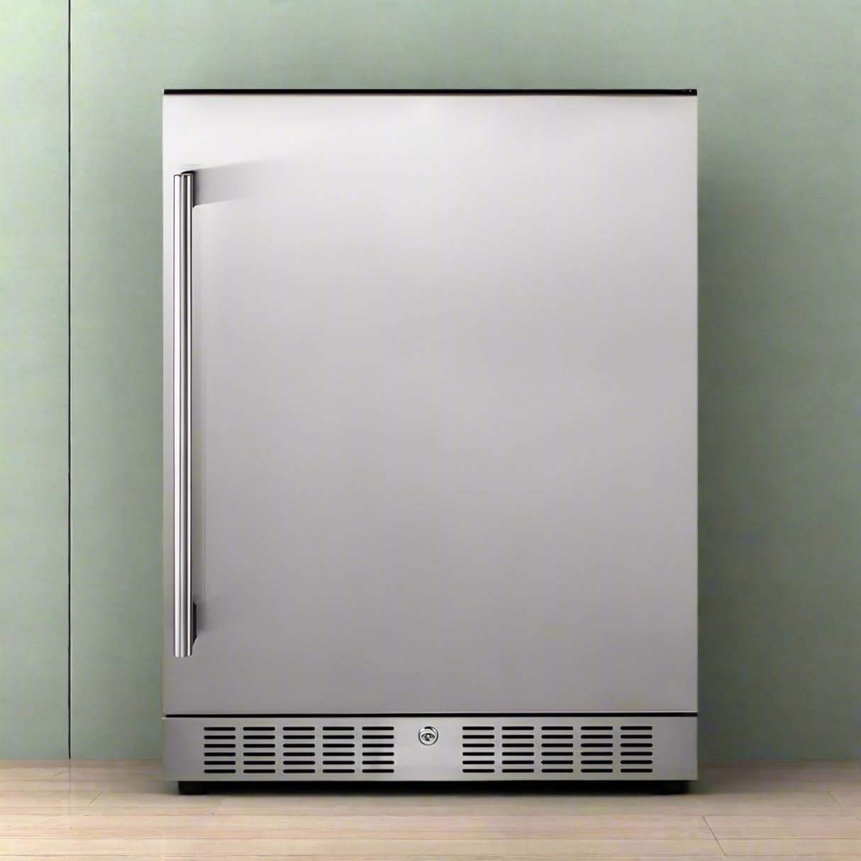 Premium Single Door Stainless Steel Built-In Wine Beverage Undercounter Refrigerator, 5.3 Cu.Ft.