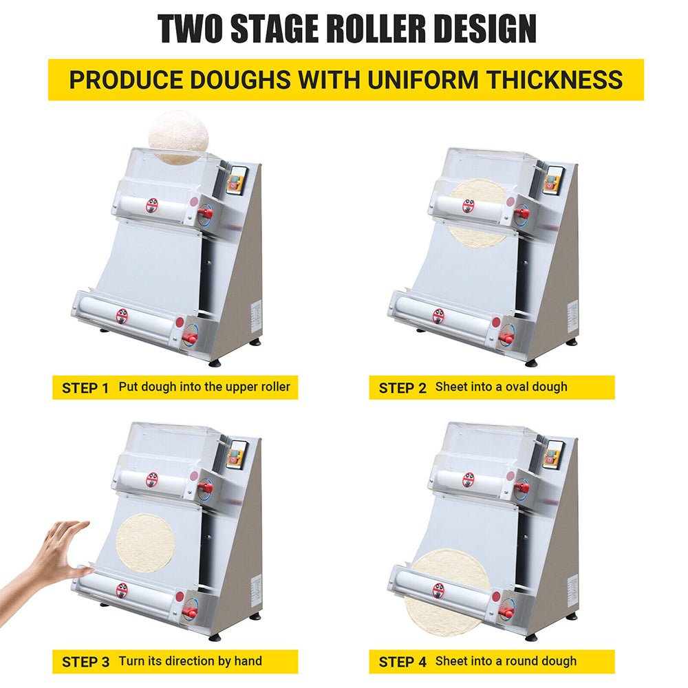 Premium Electric Commercial Pizza Dough Roller Pastry Sheeter Press Machine, 16" (91483627)