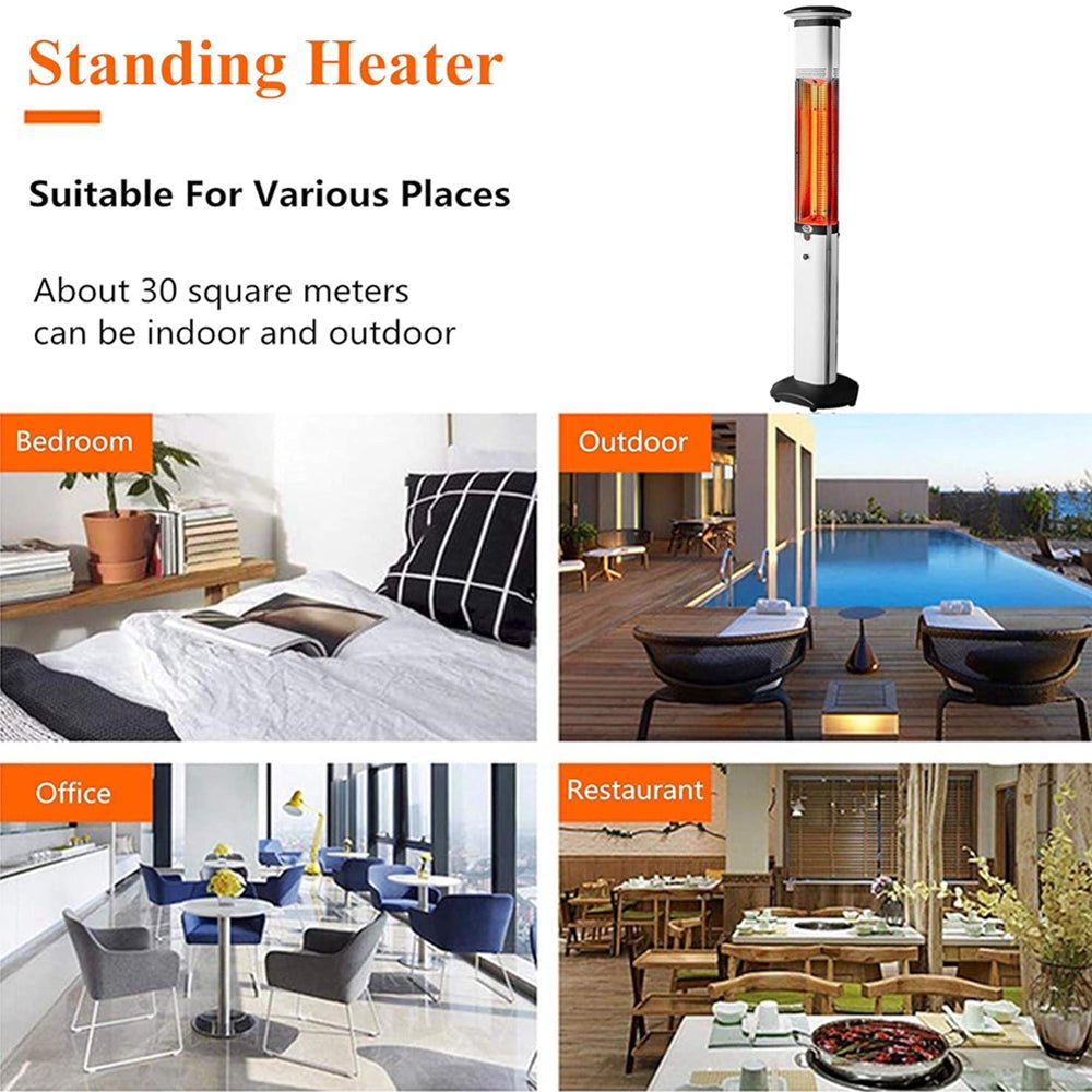Premium Electric Outdoor Carbon Tube Infrared Patio Heater With 3 Power Levels (96417582)