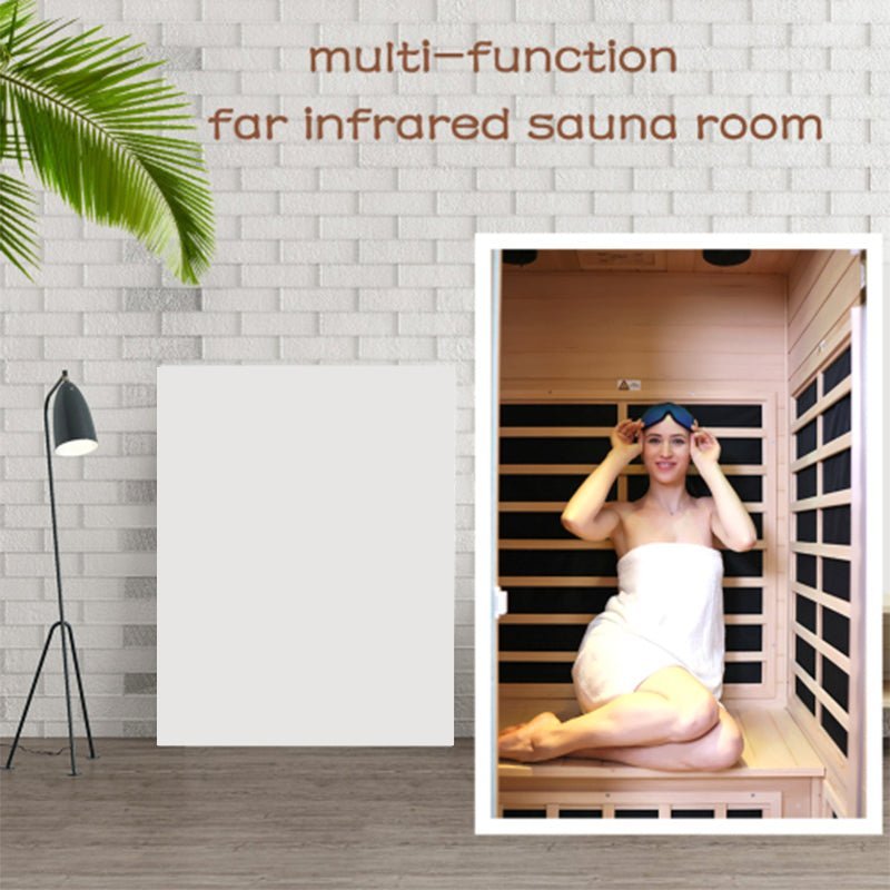 Premium Hemlock Wood Two Person FAR Infrared Sauna Room W/ Glass Door, 1750W (96081525)