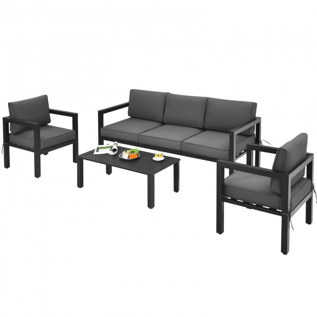 Premium Outdoor Aluminum Furniture Set For Backyard & Poolside, 4PCS