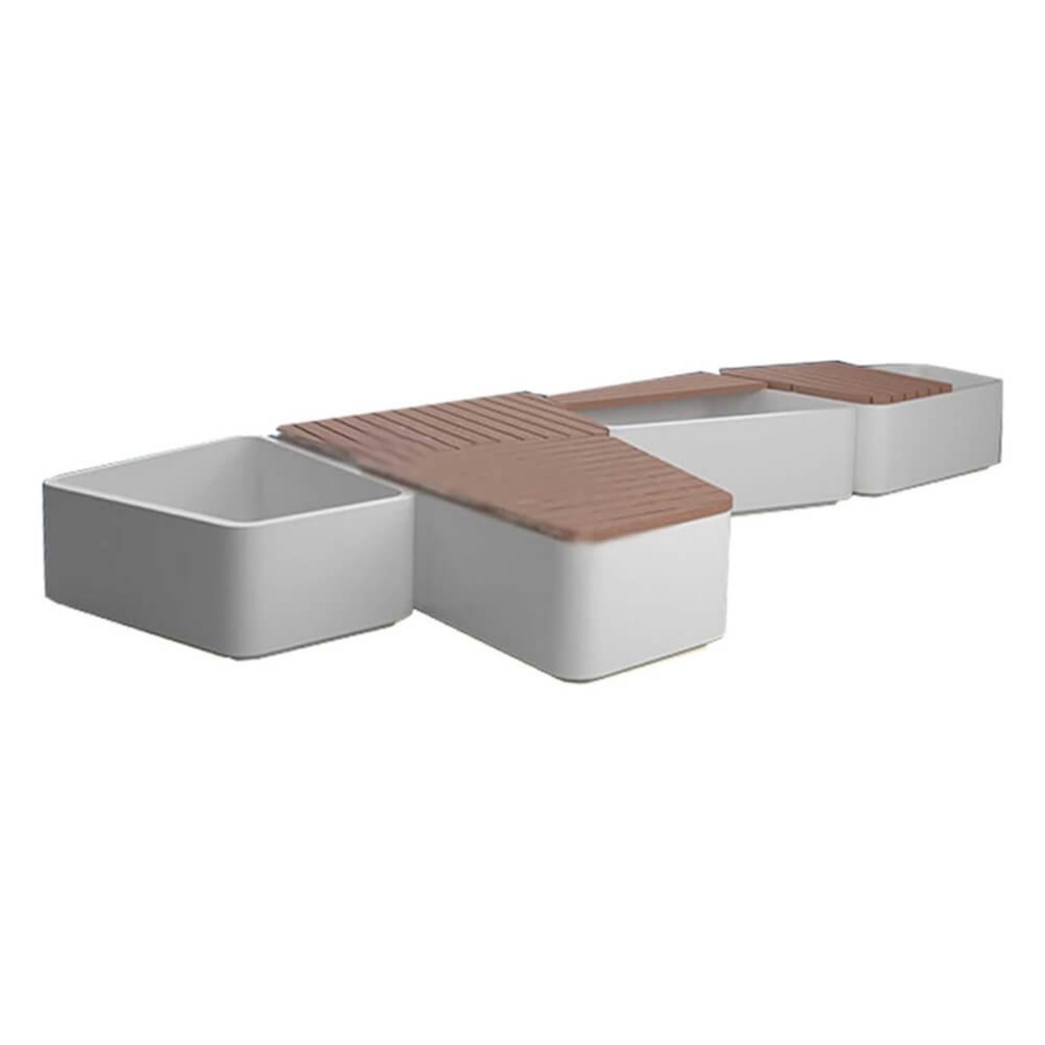 Premium Outdoor Commercial Wooden Street Bench With Steel Frame And Planters