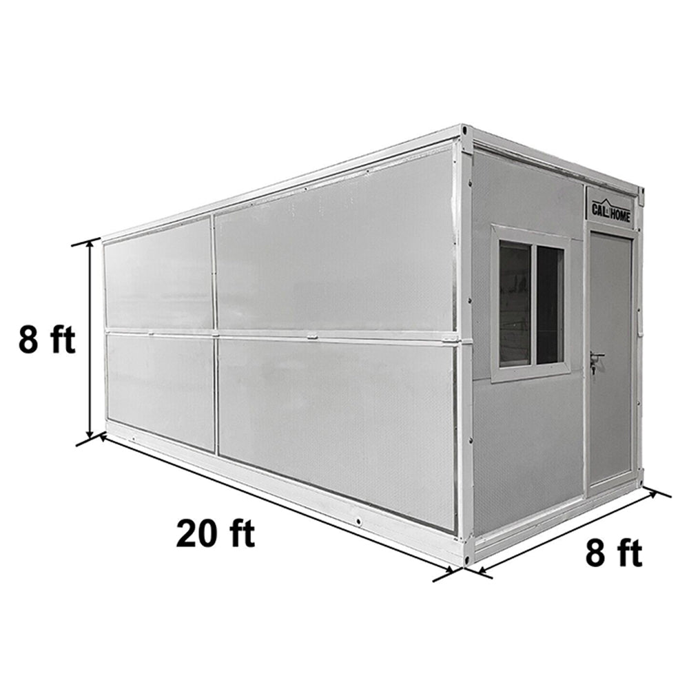 Premium Pre-Assembled Insulated Modular Tiny Mobile House W/ Lockable Door & Window, 20x8x8FT (97584613)