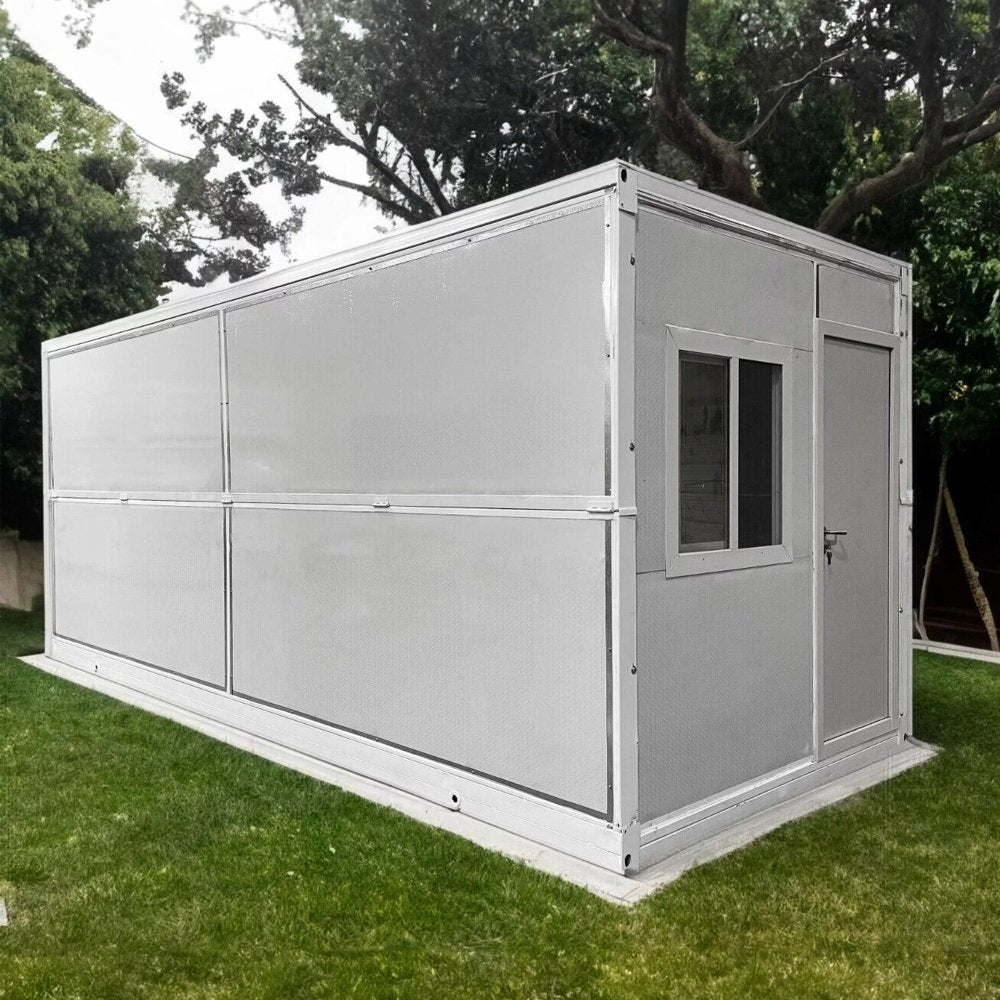 Premium Pre-Assembled Insulated Modular Tiny Mobile House W/ Lockable Door & Window, 20x8x8FT (97584613)