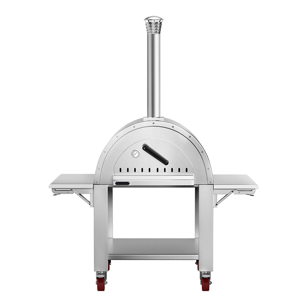 Premium Wood-Fired Stainless Steel Artisan Pizza Oven Maker With Wheels, 32 Inch (91357462)
