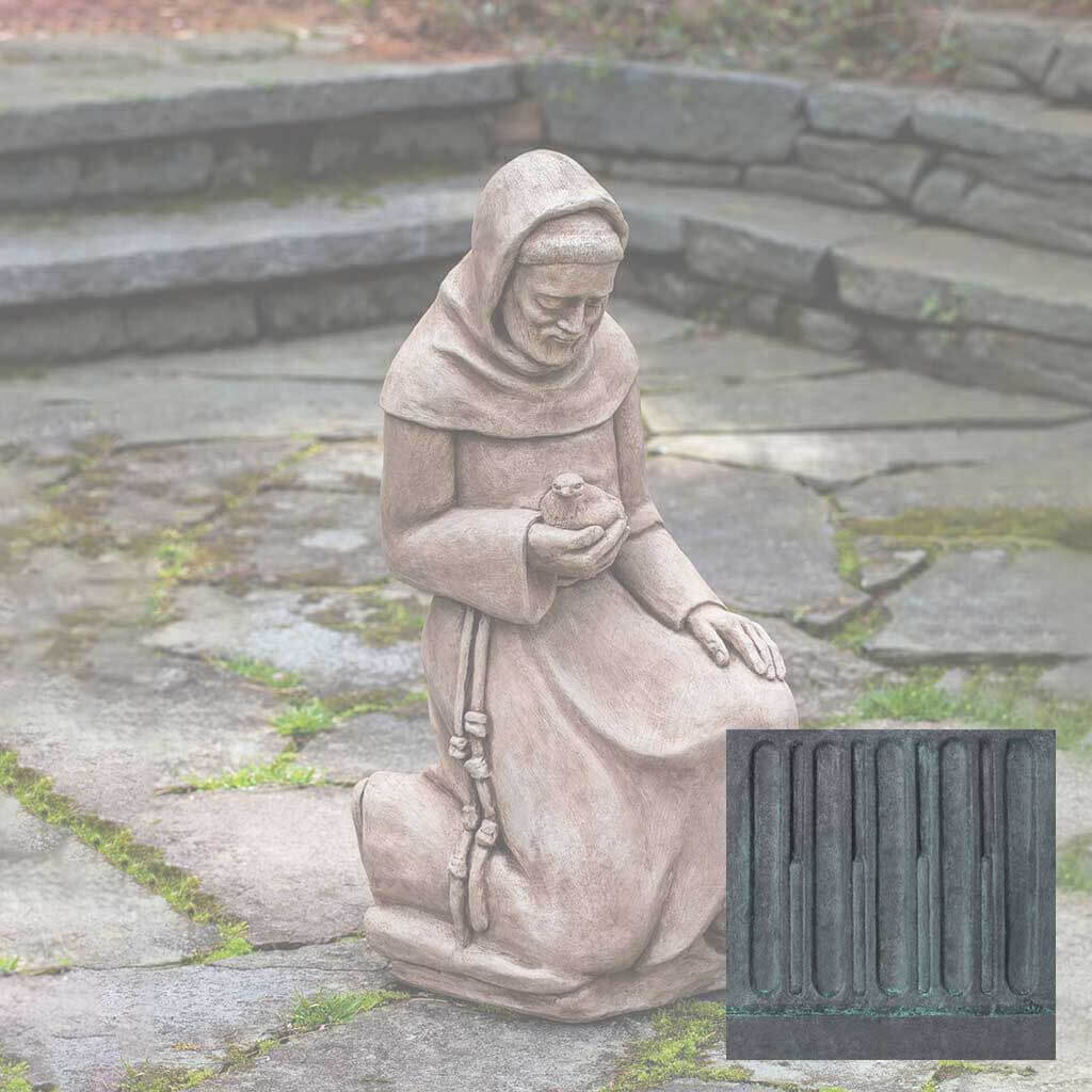Campania Kneeling St. Francis w/ Bird Garden Statue - R-116