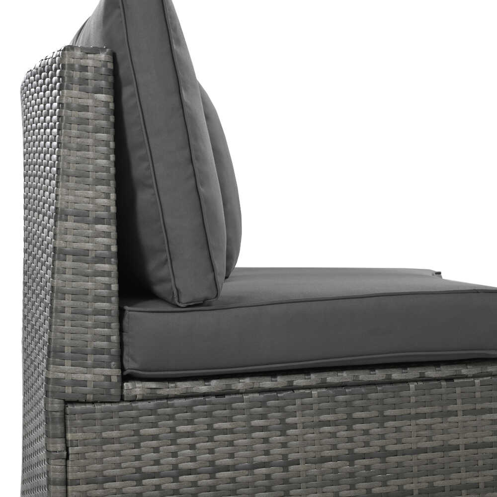 Large Premium Rattan Wicker Circular Patio Sofa Set With Tempered Glass Coffee Table And 6 Pillows