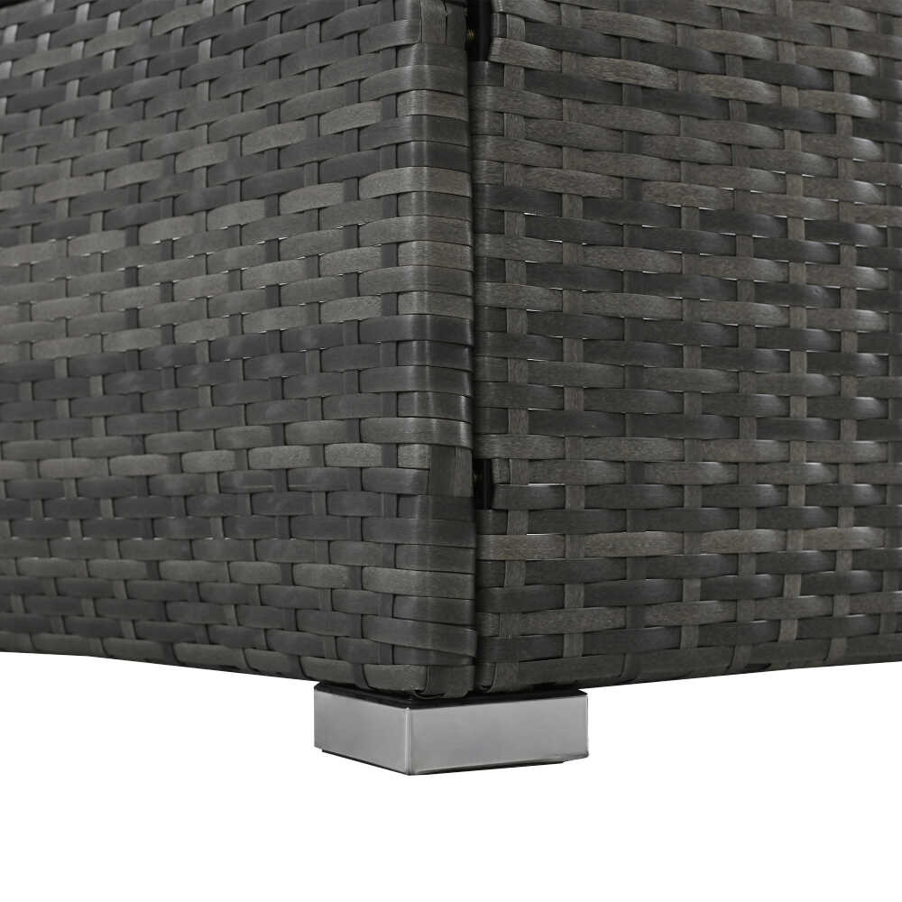 Large Premium Rattan Wicker Circular Patio Sofa Set With Tempered Glass Coffee Table And 6 Pillows