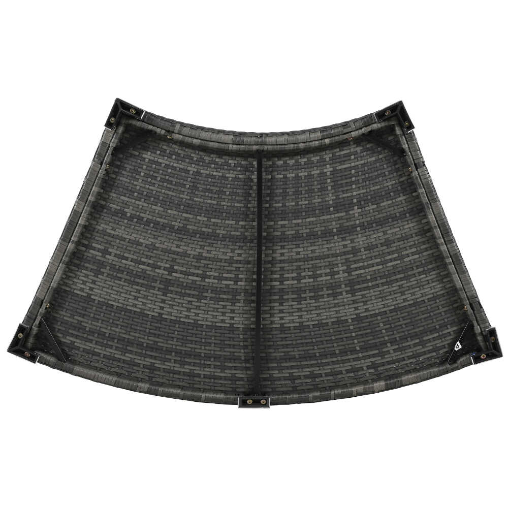 Large Premium Rattan Wicker Circular Patio Sofa Set With Tempered Glass Coffee Table And 6 Pillows