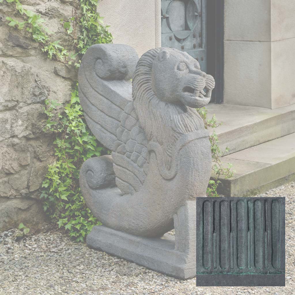Campania Antique Winged Lion Garden Statue - S-547