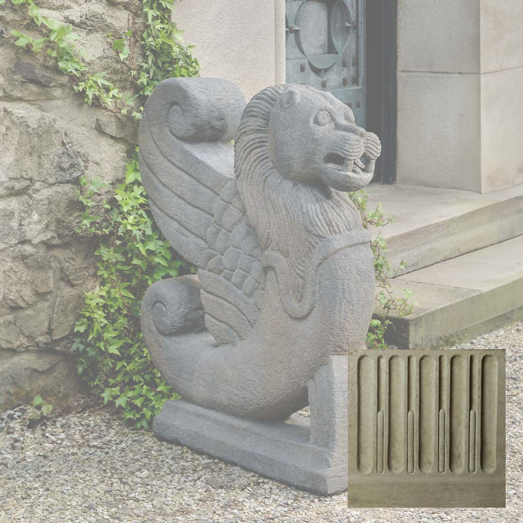 Campania Antique Winged Lion Garden Statue - S-547