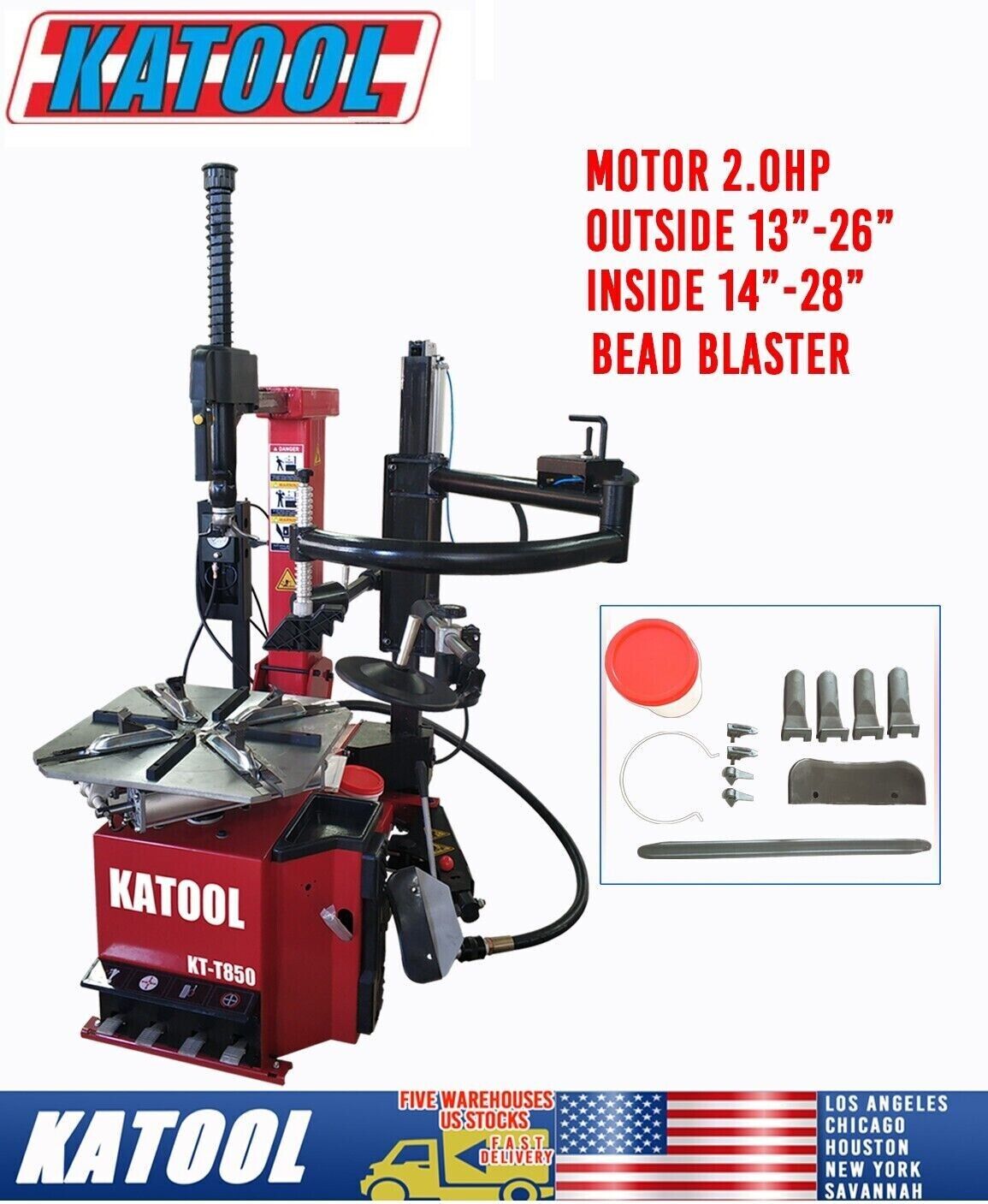 Katool KT-T850 Tilt-Arm Wheel Clamp Tire Changer Machine