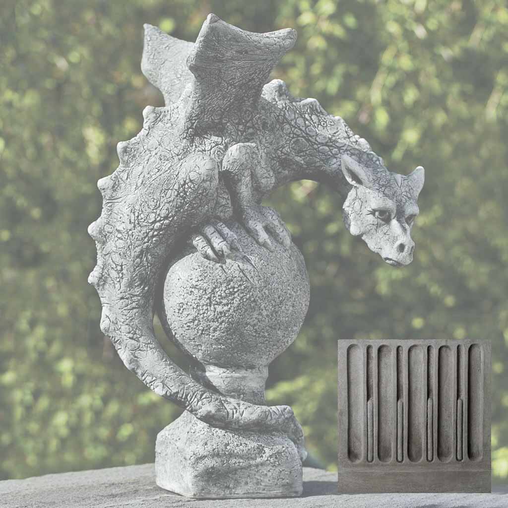 Campania Fiona Winged Dragon Garden Statue - S-462