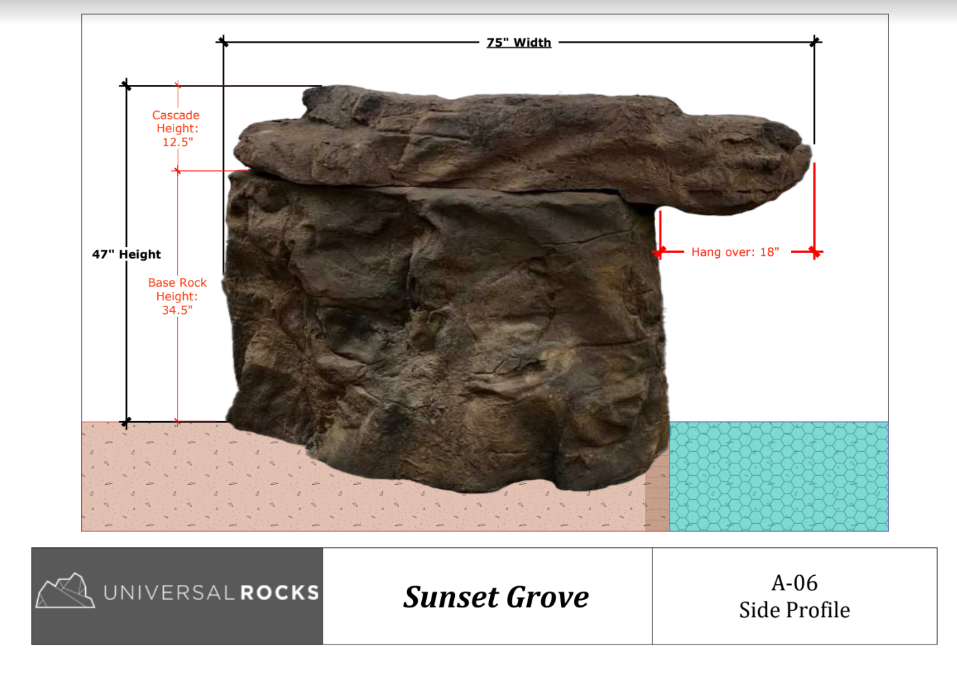 Universal Rocks Sunset Grove Pool Kit - PWK-001