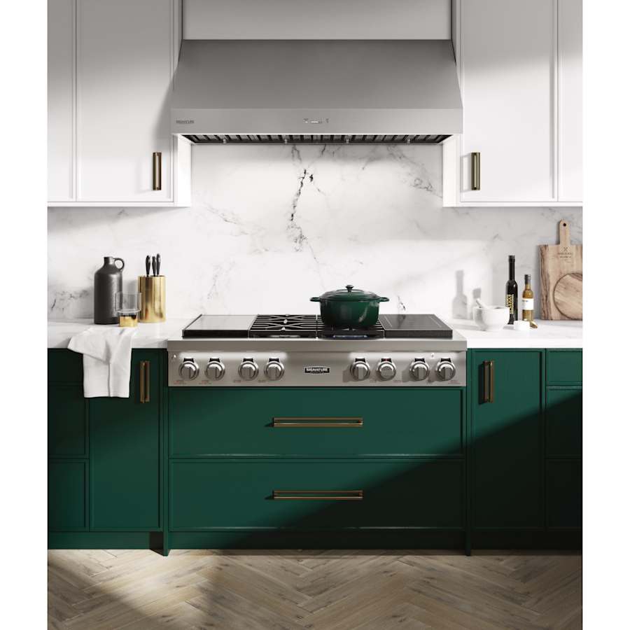 SKS 48" Dual‑Fuel Pro Rangetop with Sous Vide & Induction, Stainless Steel – SKSRT480SIS