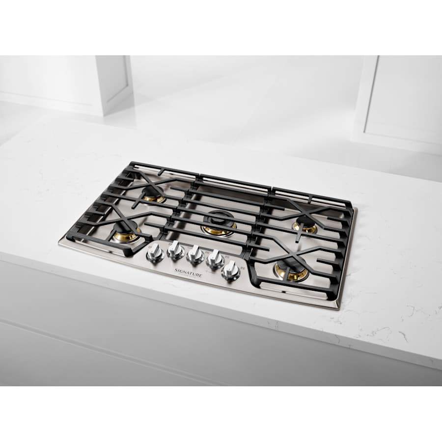 SKS 36" Gas Cooktop with 5 Brass Burners, Stainless Steel – SKSGT3654S
