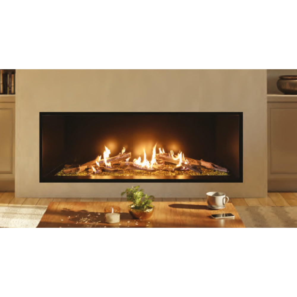Summit 72"Linear with Bedrock Traditional Fireplace - Propane
