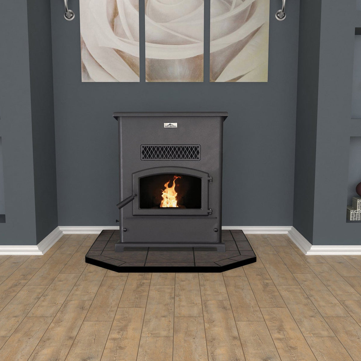 Breckwell Big-E Pellet Stove with Black Door - SP1000