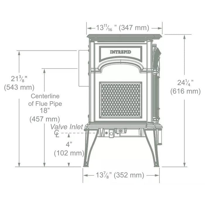 Vermont Castings Intrepid Direct Vent Gas Stove - INDVRCBSB