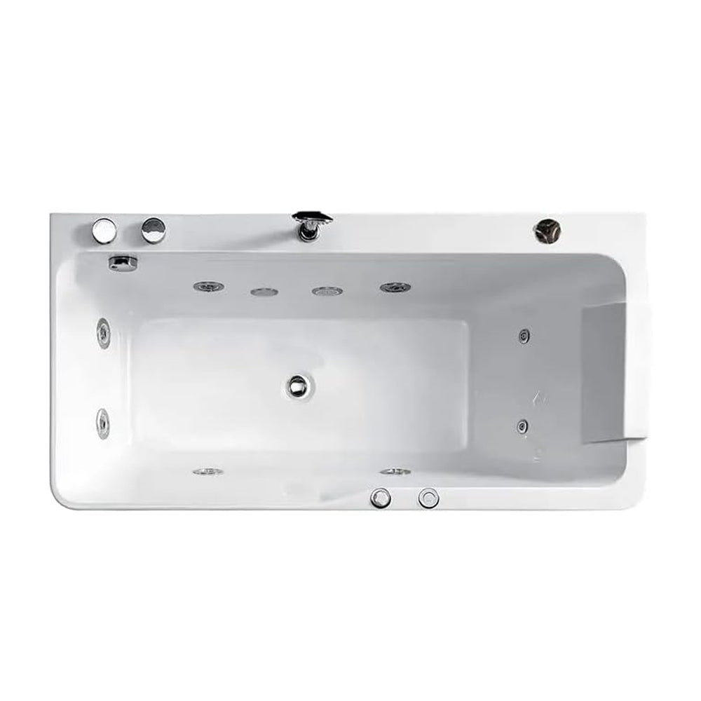 WBT Premium Modern Acrylic Alcove Rectangular Whirlpool Water Massage Bathtub, 67"