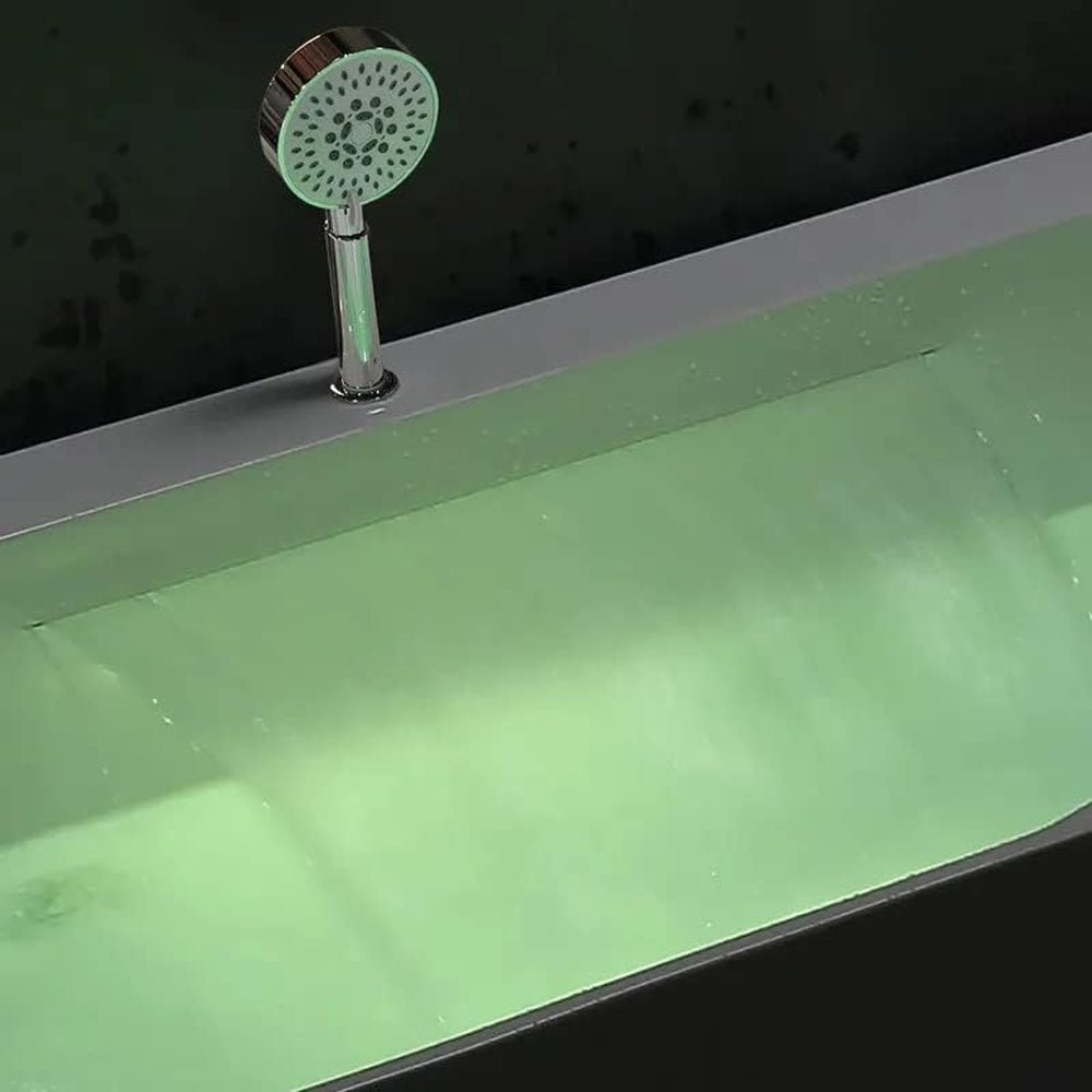 WBT Premium Modern Acrylic Alcove Rectangular Whirlpool Water Massage Bathtub, 67"