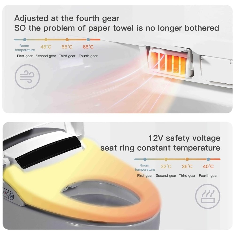 Premium Automatic Single-Piece Home Smart Toilet With Bidet, Foot Sensor And Heated Seat (96152473)