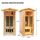 1-Person Ultra Low EMF Outdoor FAR Infrared Heat Hemlock Wood Personal Home Spa Sauna, 1560W
