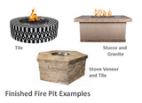 The Outdoor Plus 84" x 24" Ready-to-Finish Round Gas Fire Table Kit