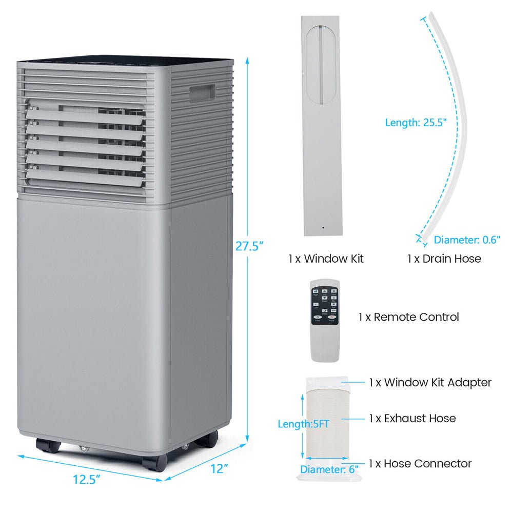 10K BTU Portable Room Air Conditioner Unit With Dehumidifier And Fan Mode