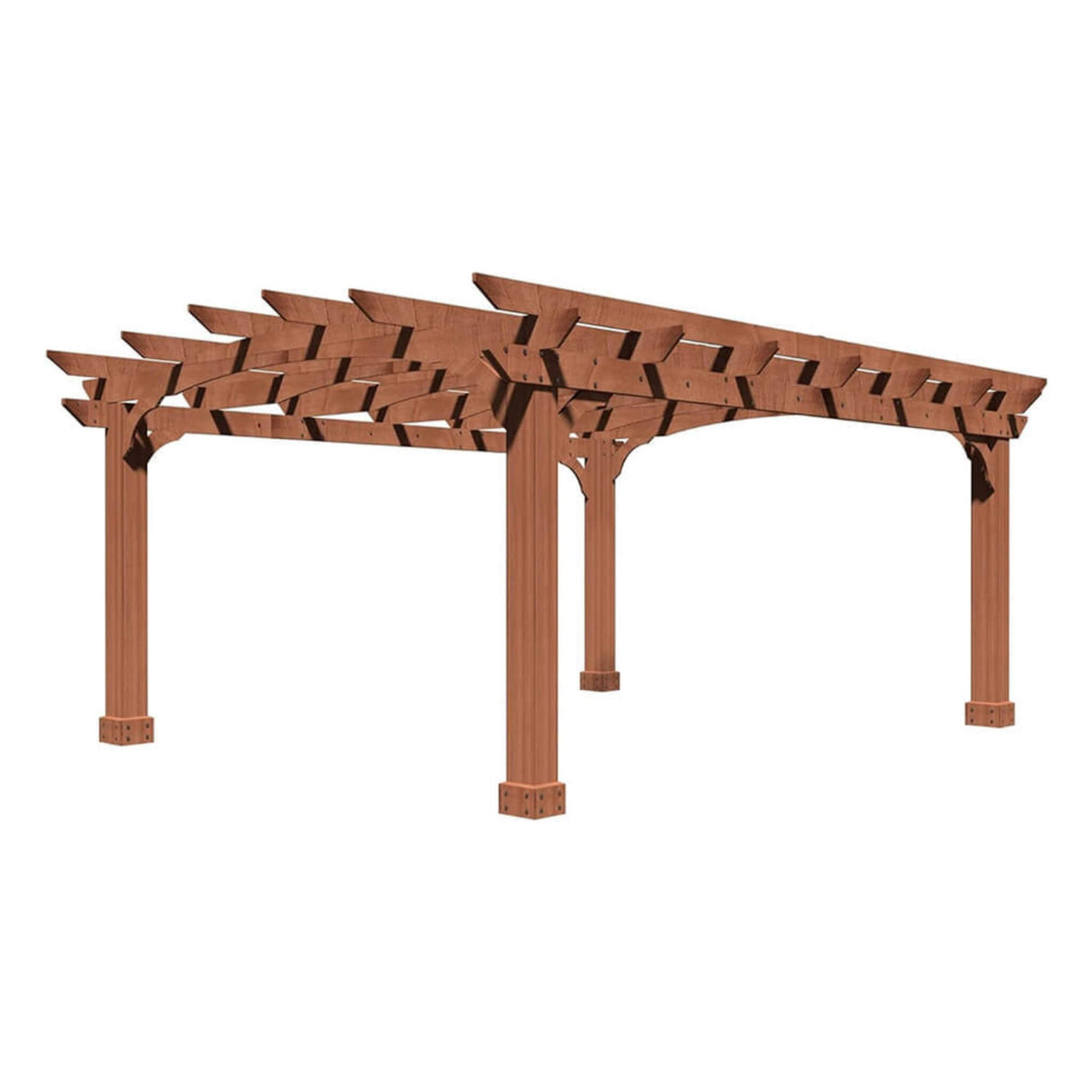 [12x14FT] Luxury Outdoor All-Season Backyard Cedar Wood Gazebo Pergola With Arched Roof And Stakes For Patios