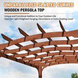 [10x12FT] Premium Outdoor All-Season Backyard Patio Cedar Wood Gazebo Pergola With Arched Roof