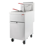 120K BTU Commercial Stainless Steel Gas Powered Floor Deep Fryer With Baskets, 50-55 LBS (96241357)