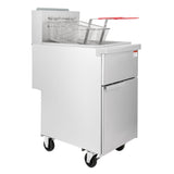 120K BTU Commercial Stainless Steel Gas Powered Floor Deep Fryer With Baskets, 50-55 LBS (96241357)
