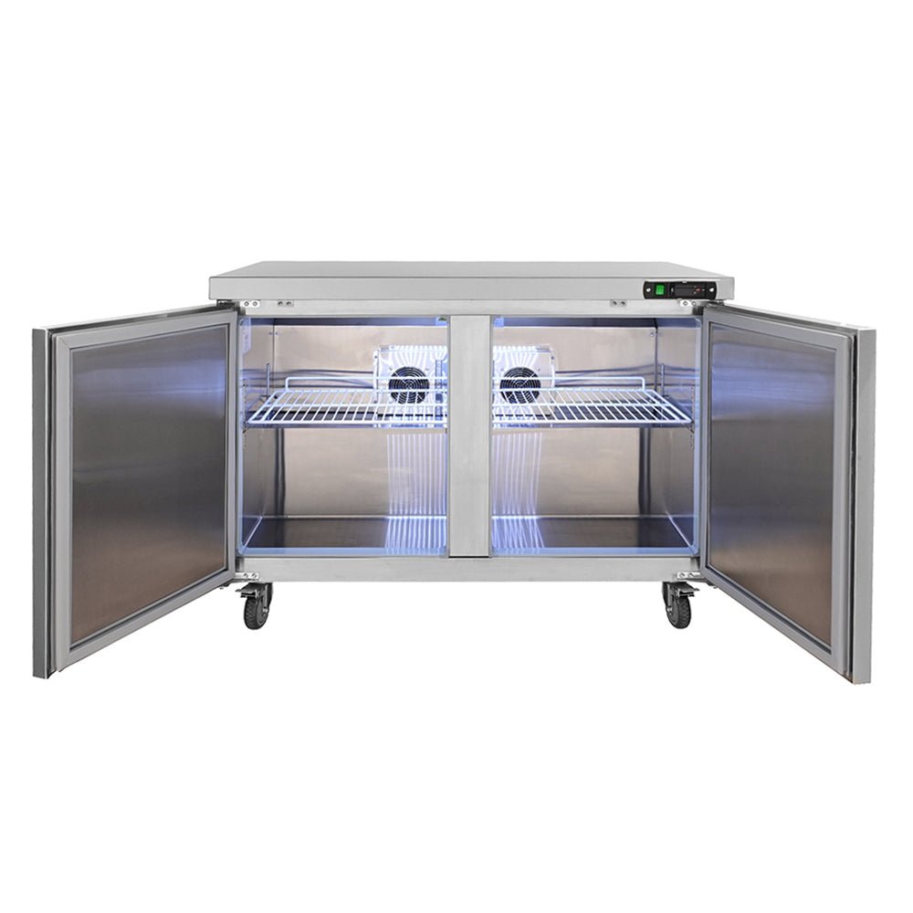 12.9 Cu.Ft 2 Door Commercial Stainless Steel Worktop Undercounter Refrigerator, 48" (95413725)