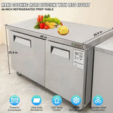 12.9 Cu.Ft 2 Door Commercial Stainless Steel Worktop Undercounter Refrigerator, 48" (95413725)