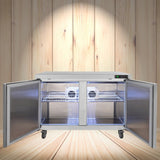 12.9 Cu.Ft 2 Door Commercial Stainless Steel Worktop Undercounter Refrigerator, 48" (95413725)