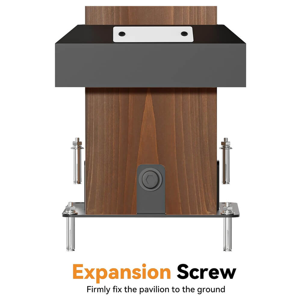 [12x12FT] Premium Outdoor Cedar Wood Hardtop Gazebo With Galvanized Steel Roof