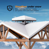 [12x12FT] Premium Outdoor Cedar Wood Hardtop Gazebo With Galvanized Steel Roof