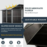 [12x15FT] Extra Large Premium Outdoor All-Season Polycarbonate Hardtop Solarium Sunroom With Sliding Doors