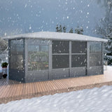 [12x18FT] Large Luxury Outdoor All-Season Aluminum Solarium Sunroom With Polycarbonate Hardtop And Sliding Doors