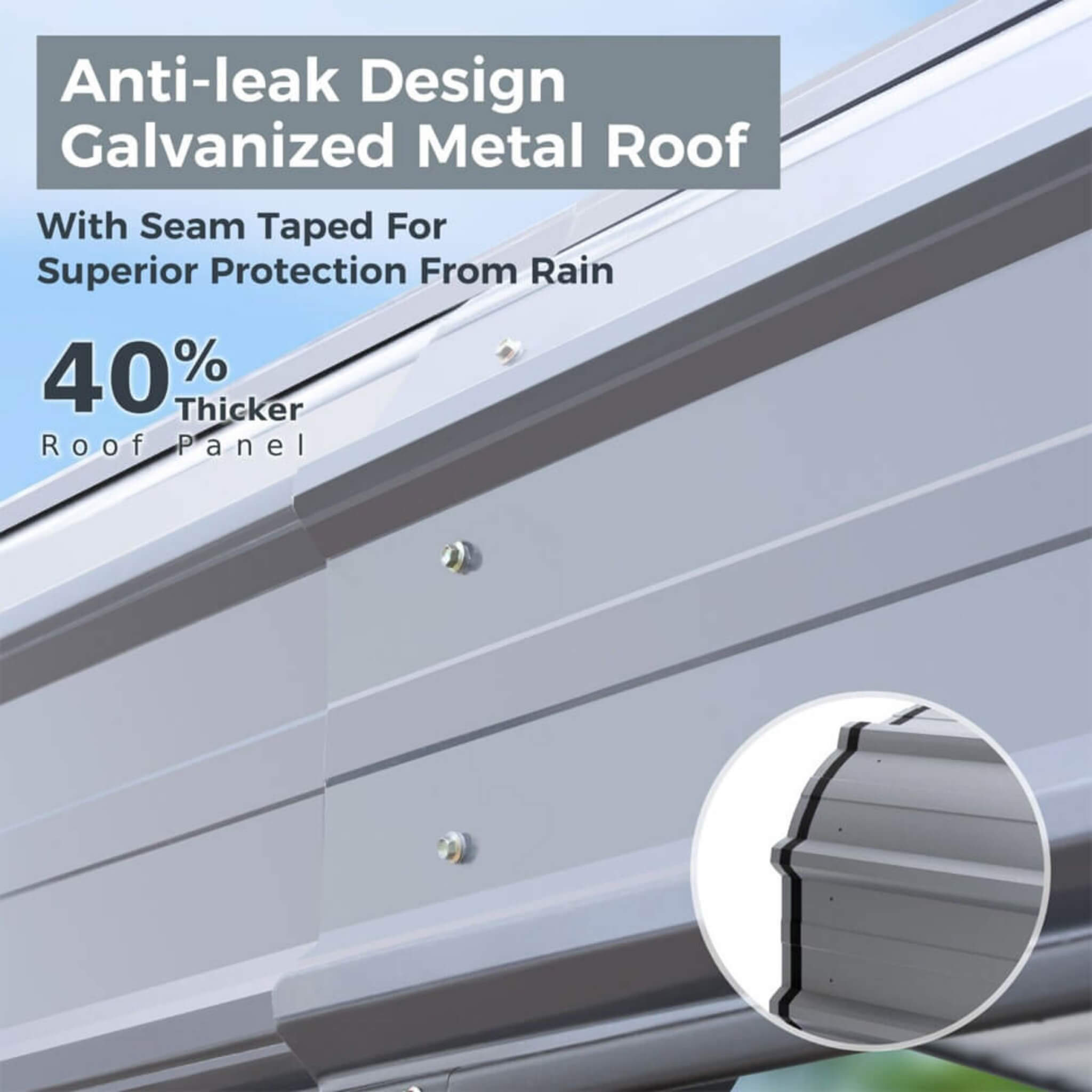[12x25FT] Heavy Duty Extra Large Multi Vehicle Carport Kit With Galvanized Steel Roof