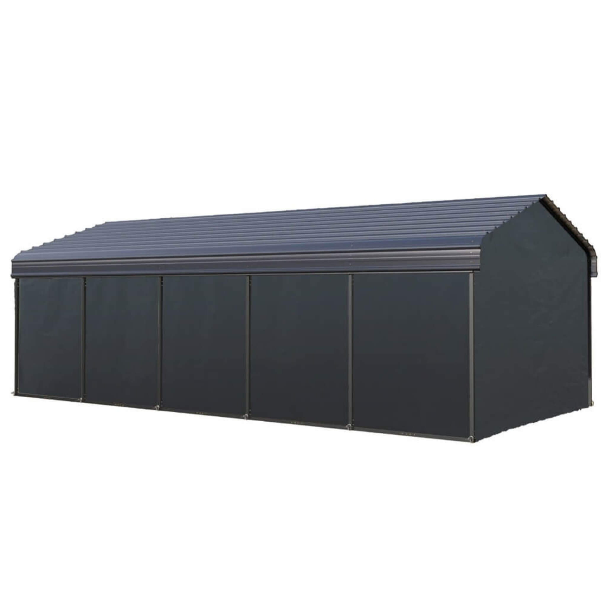 [12x25FT] Heavy Duty Extra Large Multi Vehicle Carport Kit With Galvanized Steel Roof