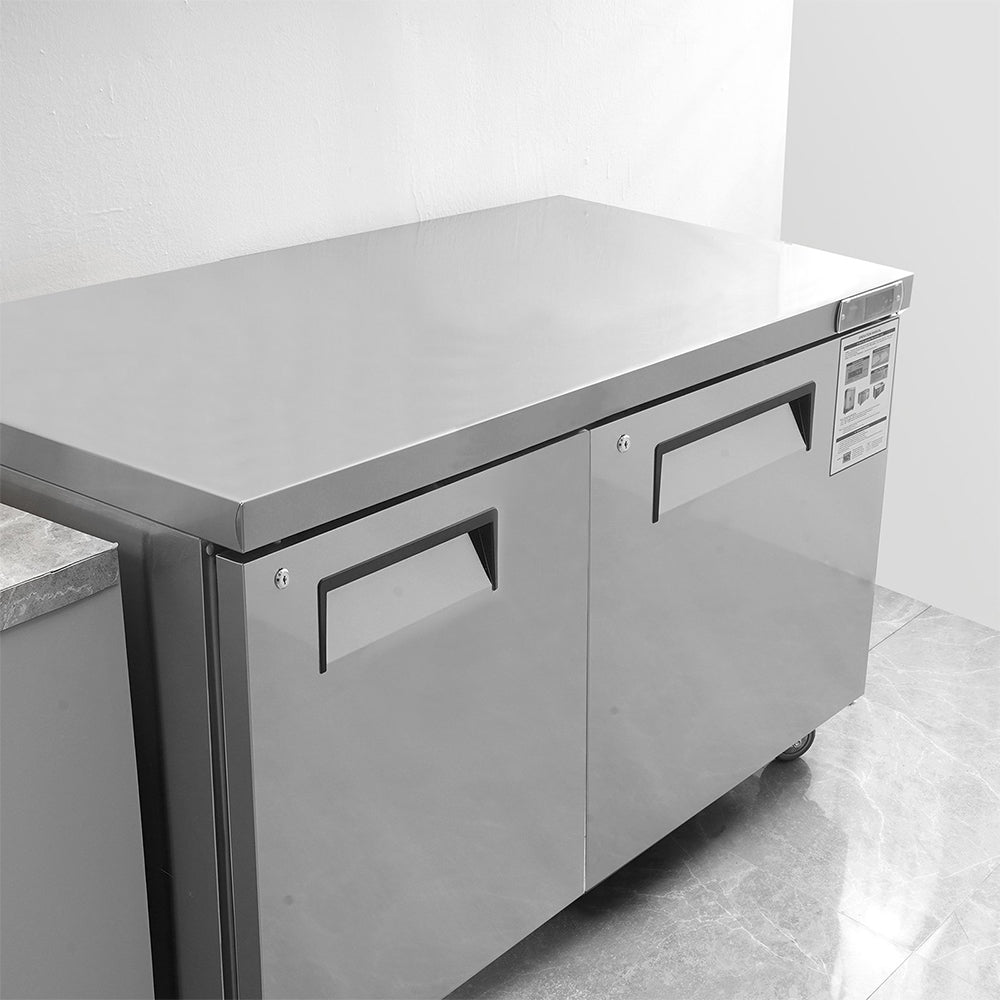 12.9 Cu.Ft 2 Door Commercial Stainless Steel Worktop Undercounter Refrigerator, 48" (95413725)
