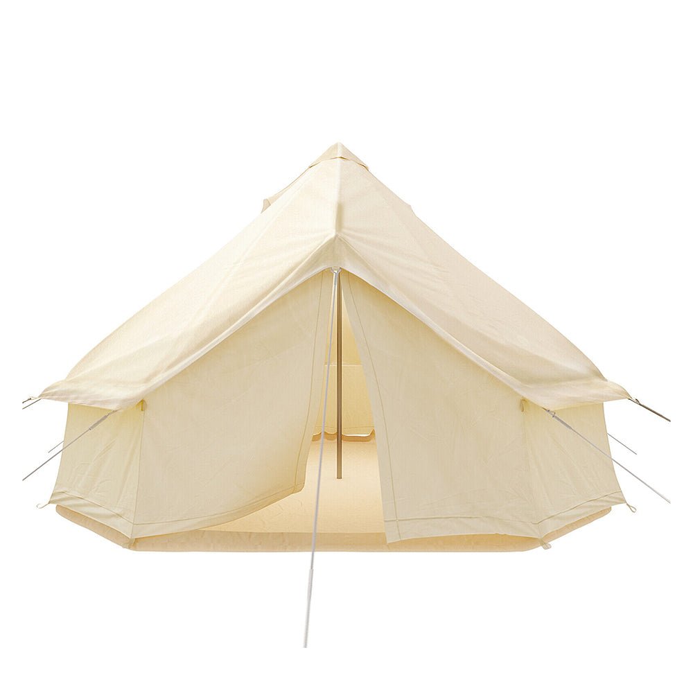 13FT Outdoor Glamping Yurt Teepee Canvas Camping Bell Family Waterproof Tent W/ Stove Jack