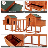 Extra Large Wooden Outdoor Chicken Coop Cage W/ Nesting Box