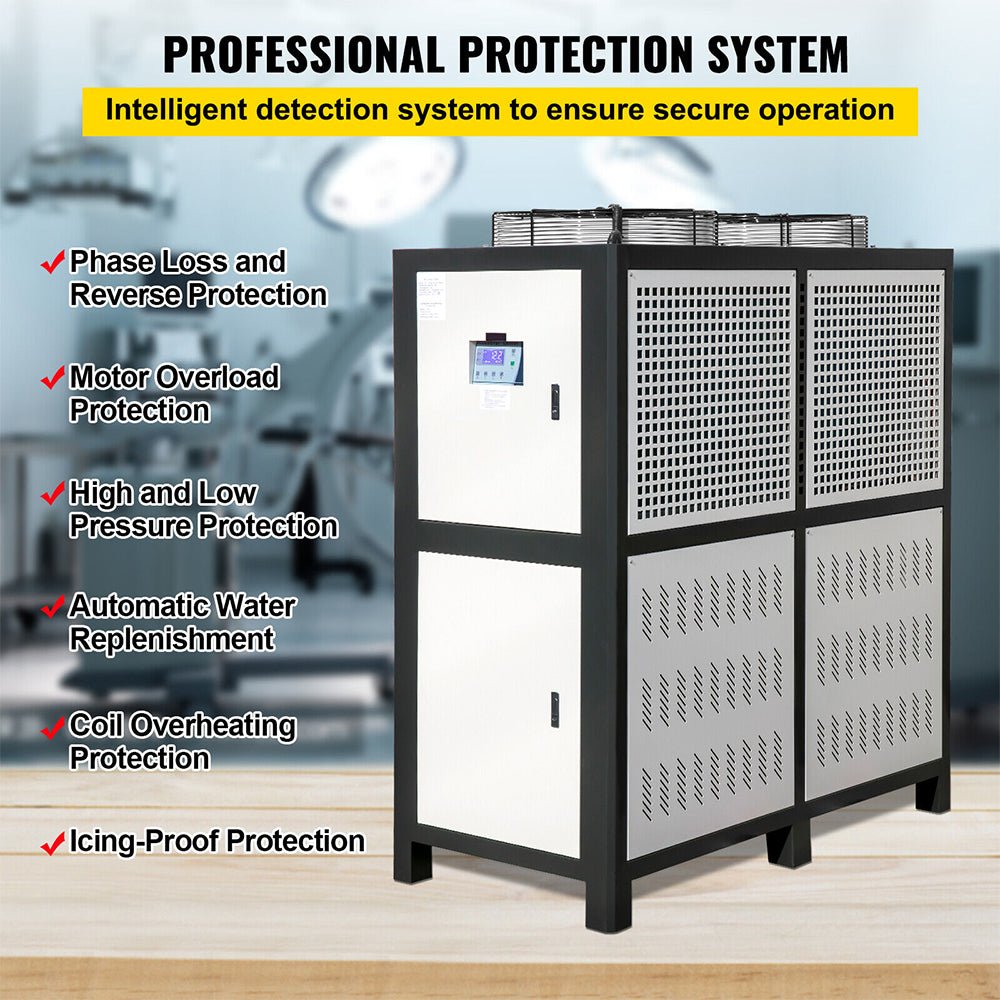 15 Ton Smart Air-Cooled SS Industrial Water Chiller With LCD Display & 150L Water Tank, 15HP (95201436)