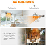 1500W Electric Indoor/Outdoor Waterproof Infrared Patio Heater W/ 2 Power Settings (91826957)