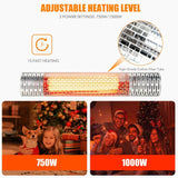 1500W Electric Indoor/Outdoor Waterproof Infrared Patio Heater W/ 2 Power Settings (91826957)